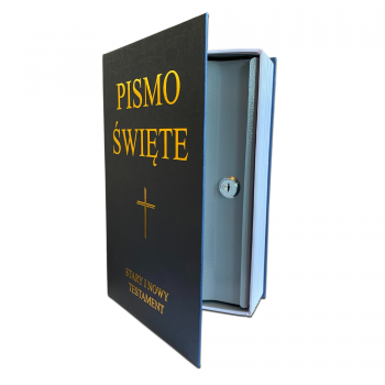 SEJF KASETKA METALOWA BIBLIA PISMO ŚWIĘTE KSIĄŻKA